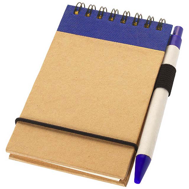 Zuse A7 Recycling Notizblock mit Stift - blau