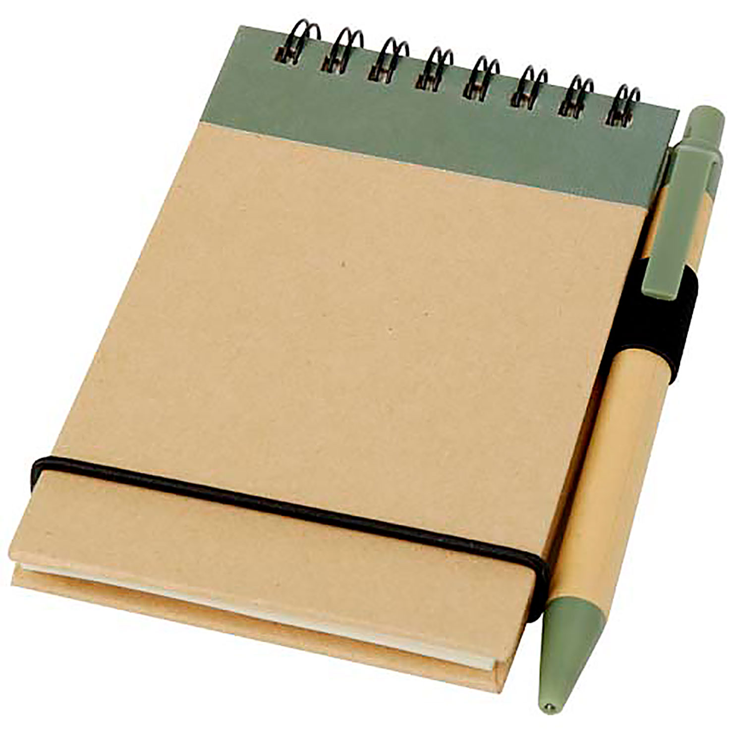 Zuse A7 Recycling Notizblock mit Stift - Grün