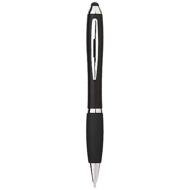 Nash coloured stylus ballpoint pen with black grip - black