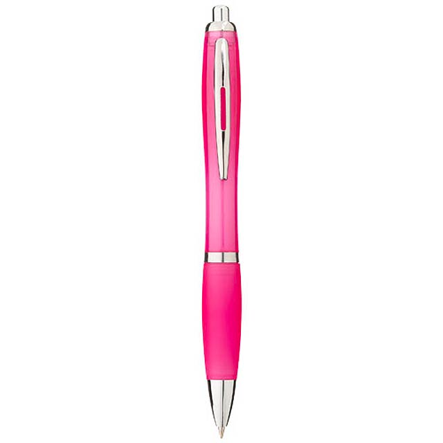 Barevné kuličkové pero Nash s barevným úchopem - růžová