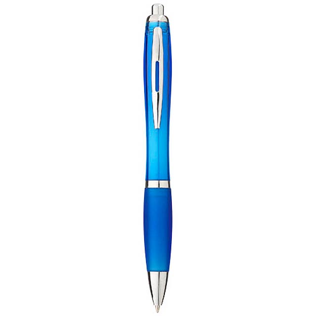 Nash ballpoint pen with coloured barrel and grip - blue