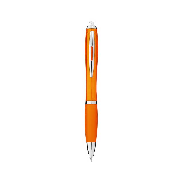 Barevné kuličkové pero Nash s barevným úchopem - oranžová