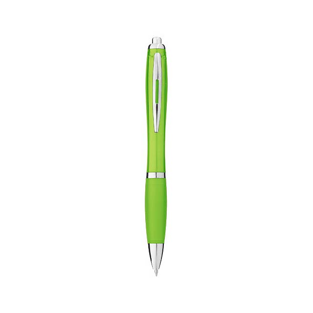 Barevné kuličkové pero Nash s barevným úchopem - citrónová - limetková