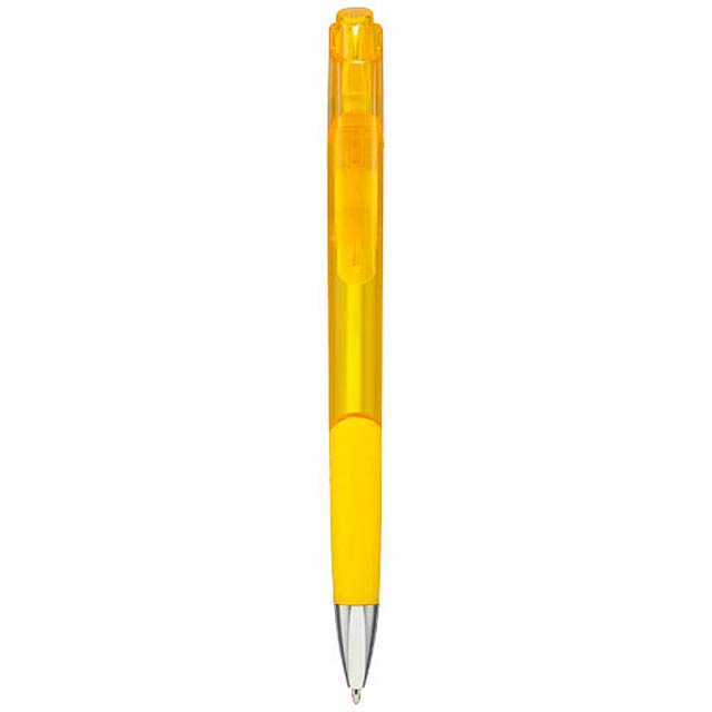 Kuličkové pero s mechanismem přítlačného typu.  - žlutá - foto