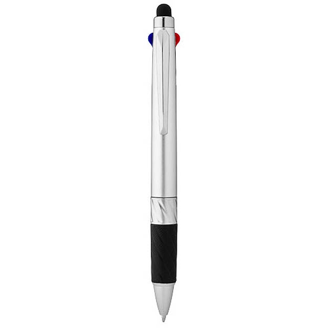 Burnie multi-ink stylus ballpoint pen - silver