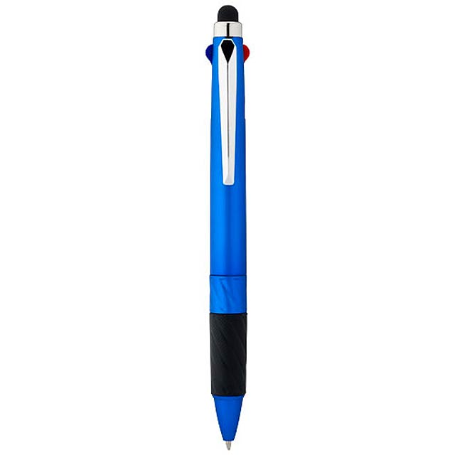 Vícebarevné kuličkové pero a stylus Burnie - modrá