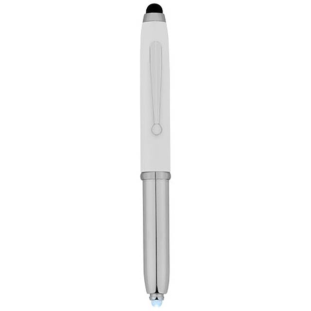 Xenon stylus ballpoint pen with LED light - white