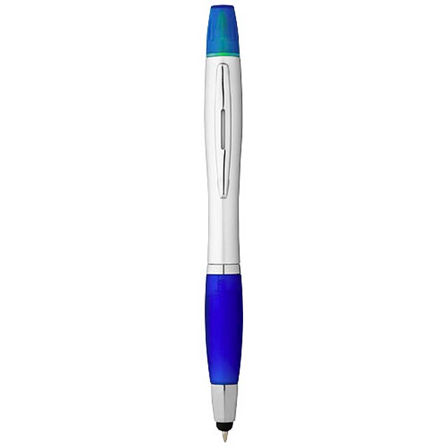 Kuličkové pero, stylus a zvýrazňovač Nash - modrá