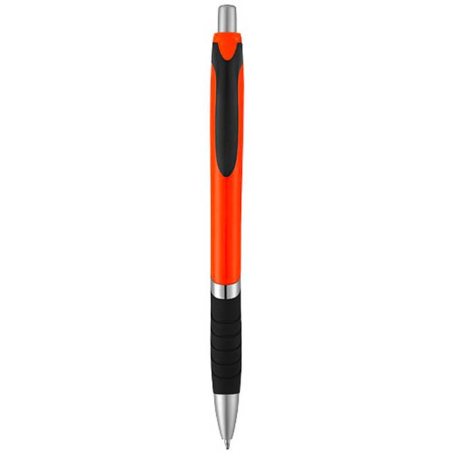 Turbo ballpoint pen with rubber grip - orange