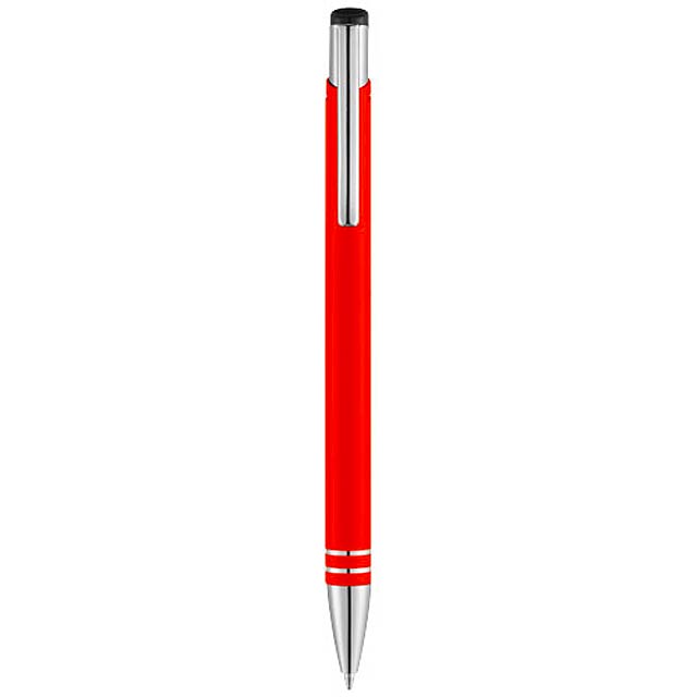 Kuličkové pero s mechanismem přítlačného typu.  - oranžová - foto