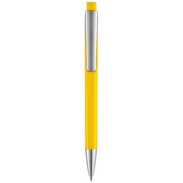 Kuličkové pero s čtvercovým tělem Pavo - žlutá