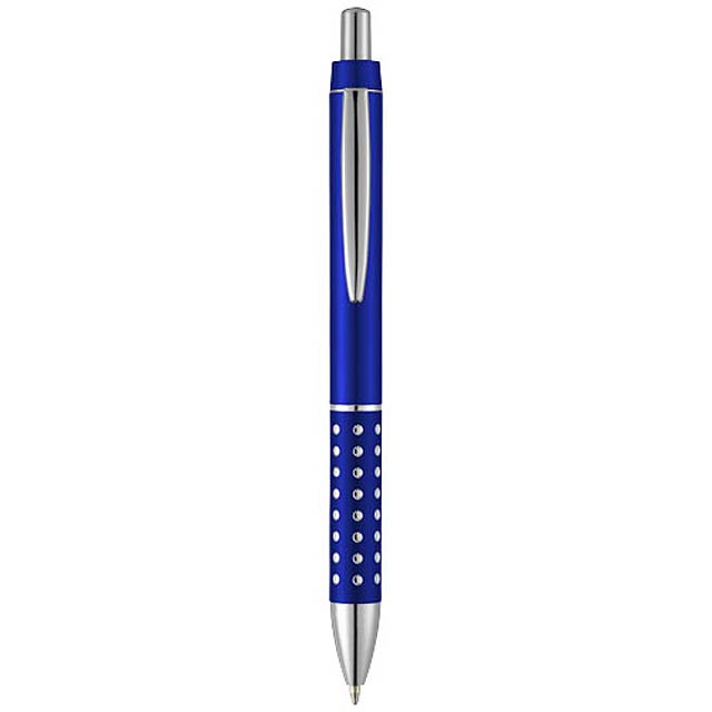 Kuličkové pero s mechanismem přítlačného typu s hliníkovým úchopem a lesklými detaily.  - královsky modrá - foto