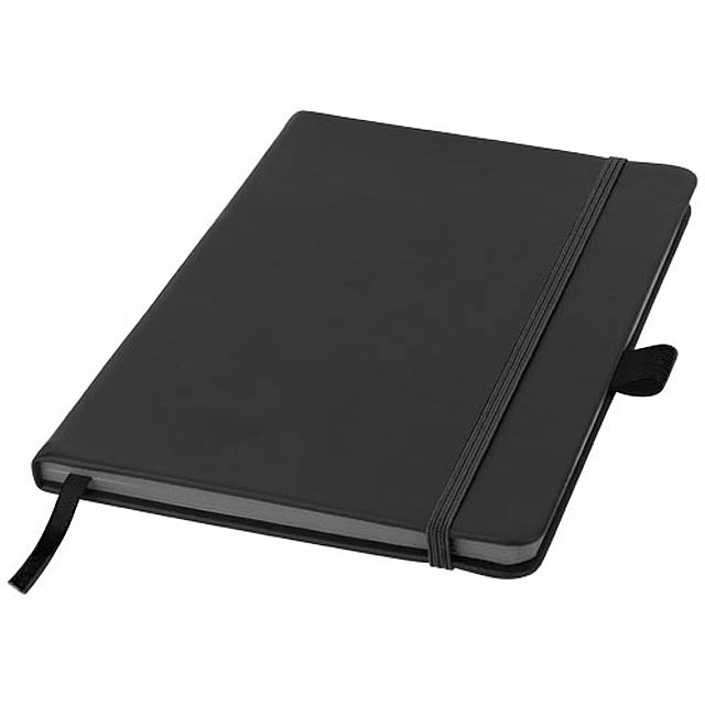 Colour-edge A5 hard cover notebook - black