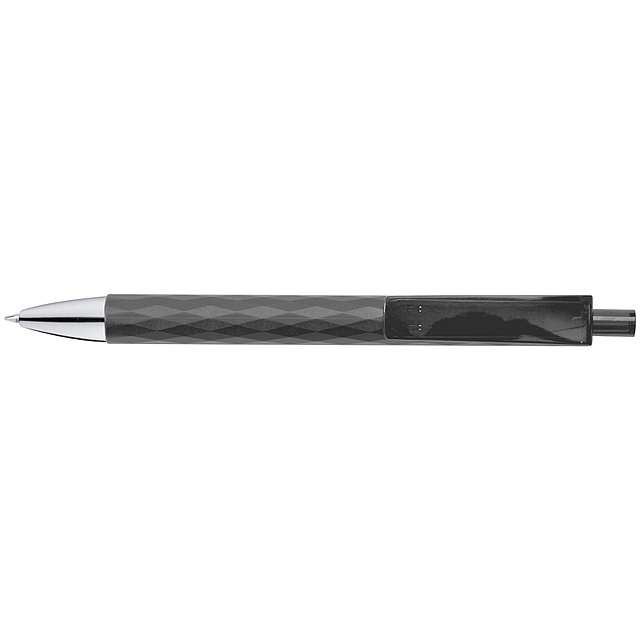 Kugelschreiber Plast mit Muster - schwarz