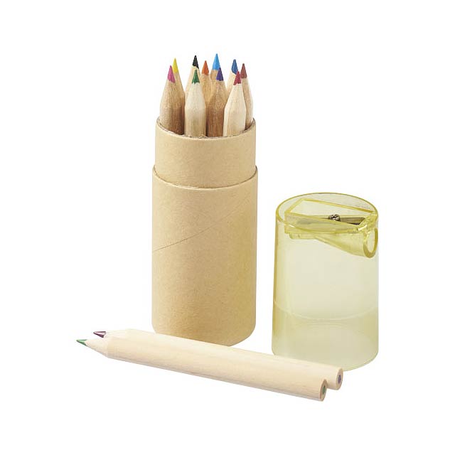 Hef 12-piece coloured pencil set with sharpener - yellow