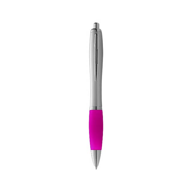 Nash Kugelschreiber silbern mit farbigem Griff - Silber