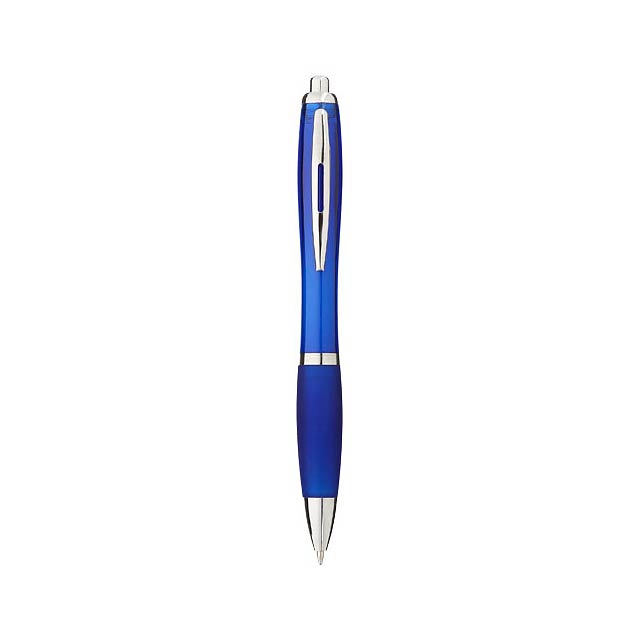Kuličkové pero Nash s barevným tělem úchopem - modrá