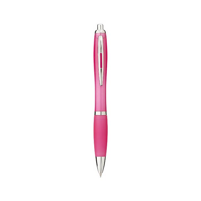 Kuličkové pero Nash s barevným tělem úchopem - růžová