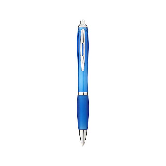 Kuličkové pero Nash s barevným tělem úchopem - nebesky modrá