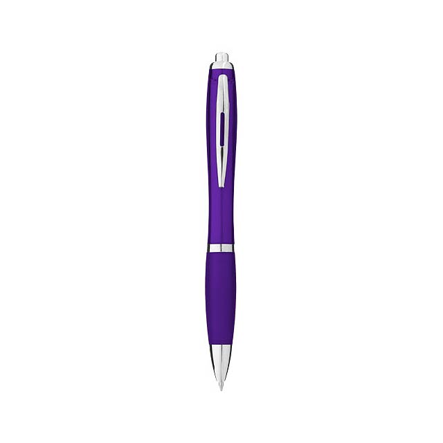 Kuličkové pero Nash s barevným tělem úchopem - fialová