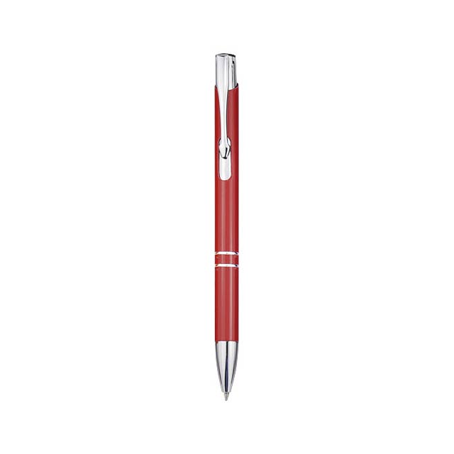 Moneta aluminium click ballpoint pen - transparent red