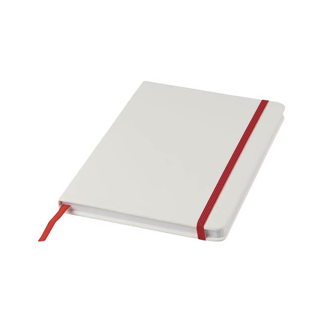 Spectrum A5 white notebook with coloured strap - white