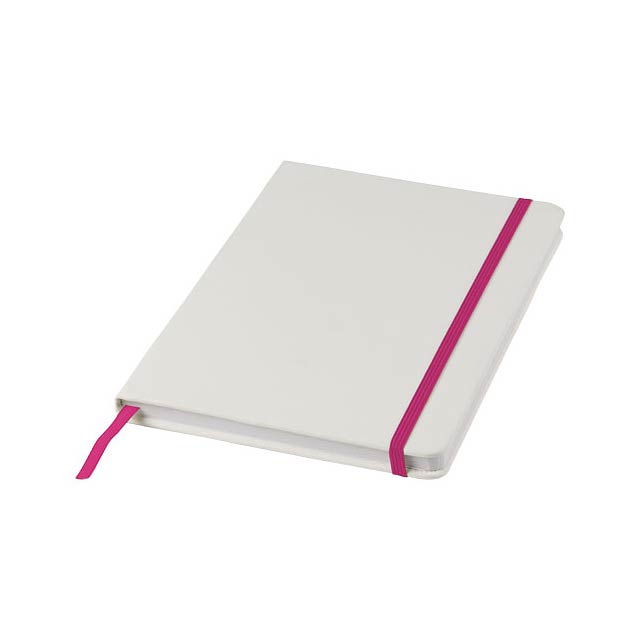 Spectrum A5 white notebook with coloured strap - white