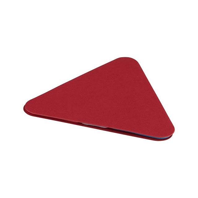 Samolepící štítky ve tvaru trojúhelníku - transparentní červená