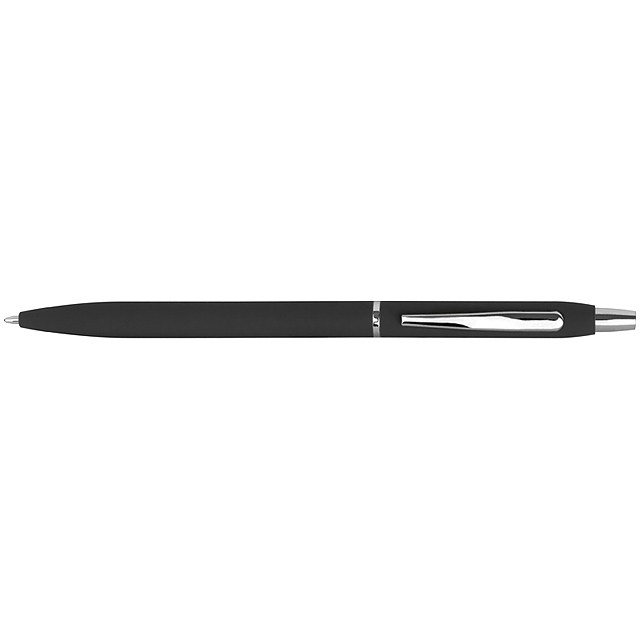 Guma coated ball pen - black