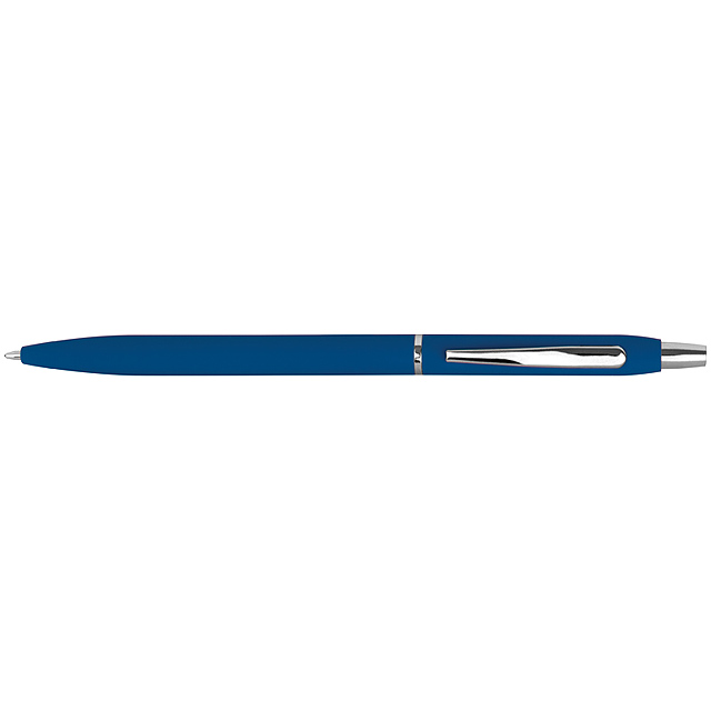 Schlanker Kugelschreiber Guma coated - blau