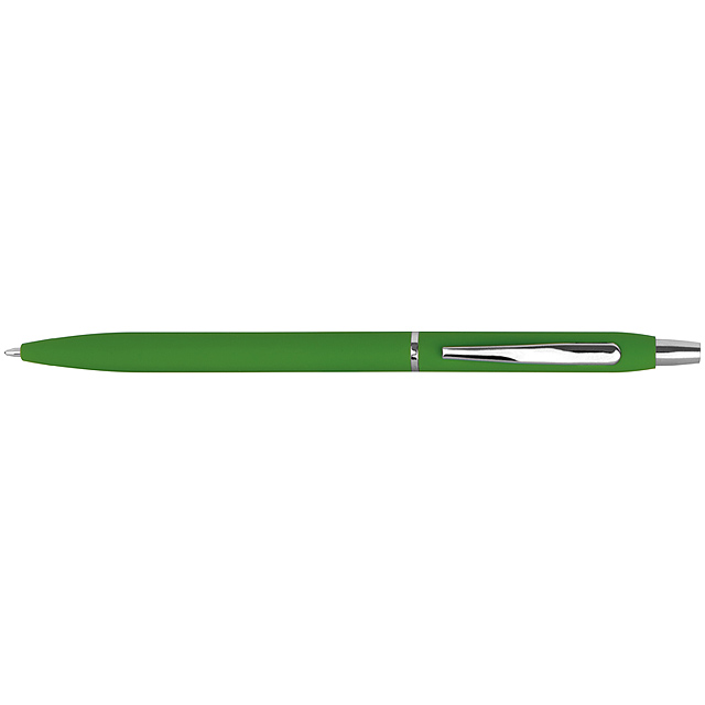 Schlanker Kugelschreiber Guma coated - Grün