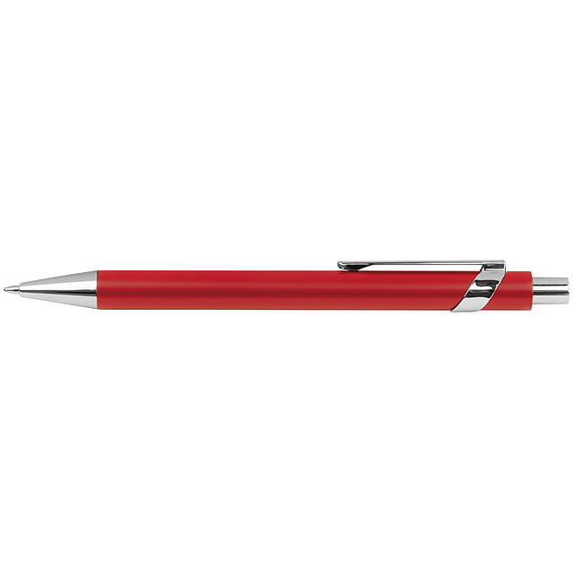 Guma coated ball pen - red