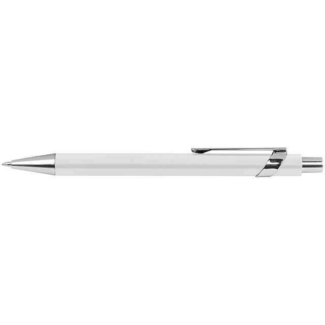 Kovové guľôčkové pero - biela