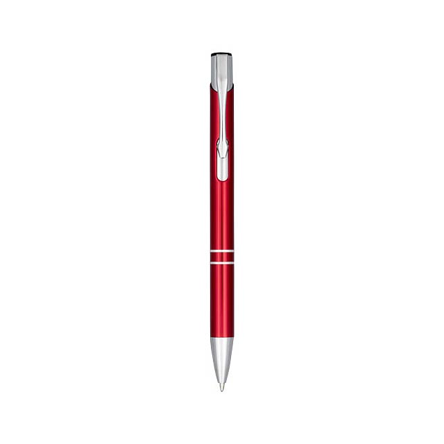 Moneta Druckkugelschreiber aus eloxierterm Aluminium (blaue Mine) - Transparente Rot