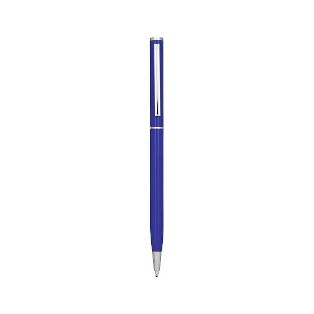 Hliníkové kuličkové pero Slim - modrá
