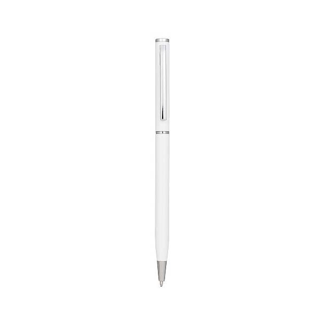 Hhliníkové kuličkové pero Slim - bílá