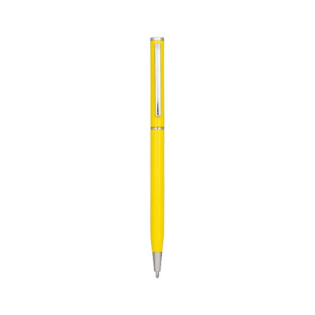 Hliníkové kuličkové pero Slim - žltá