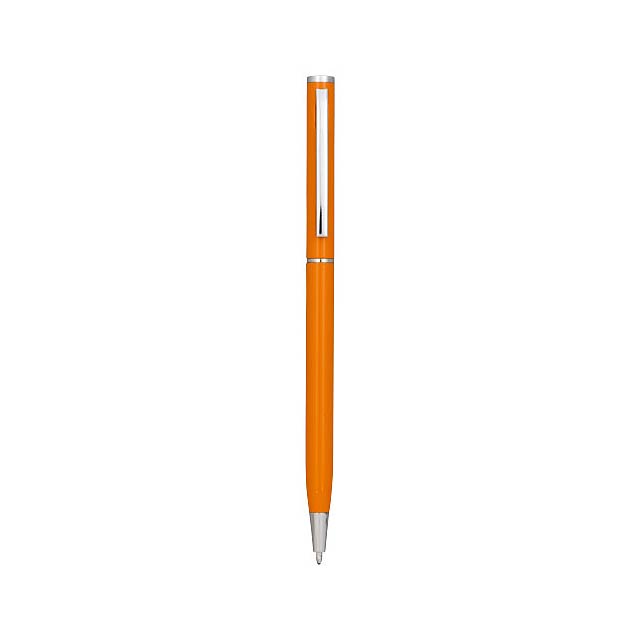 Hliníkové kuličkové pero Slim - oranžová