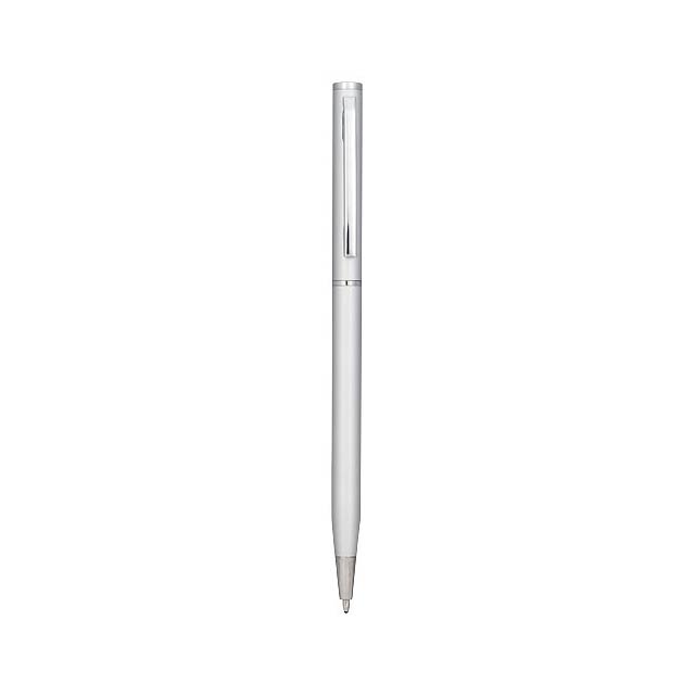 Slim aluminium ballpoint pen - silver