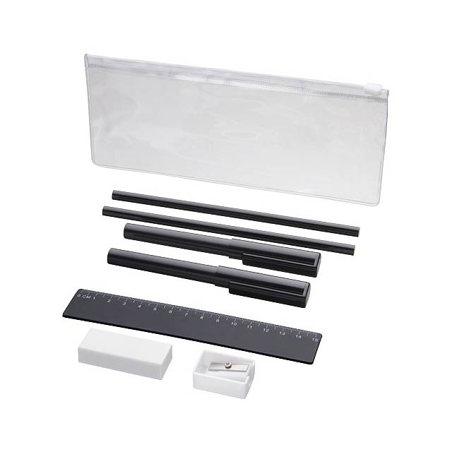 Mindy 8-piece pencil case set - black