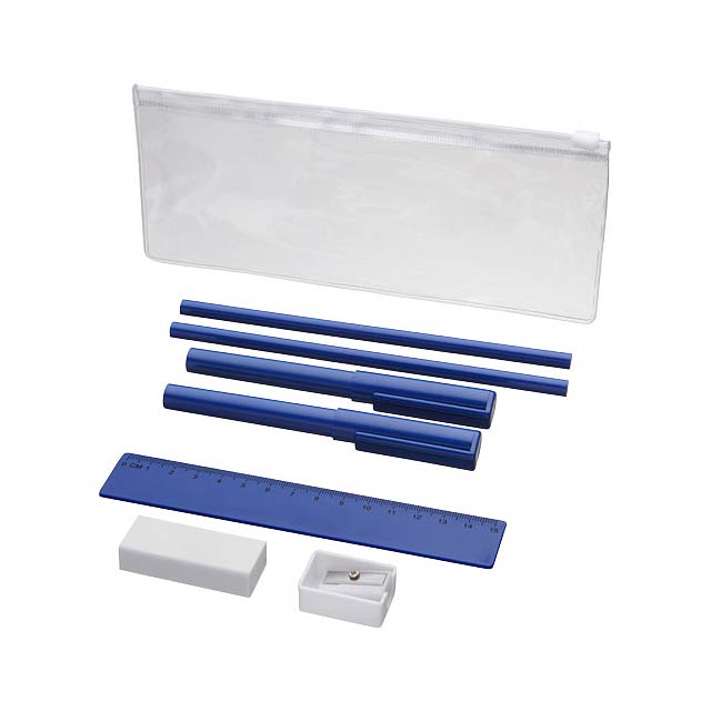 Mindy 8-piece pencil case set - blue