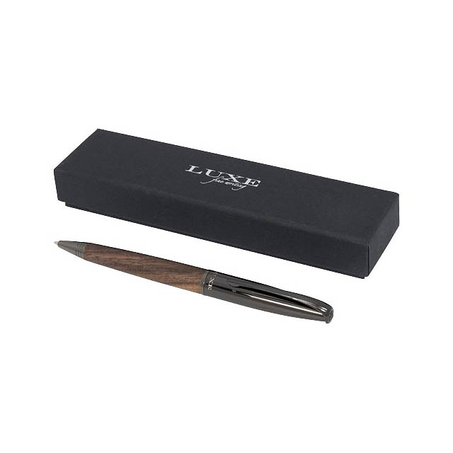 Loure wood barrel ballpoint pen - black