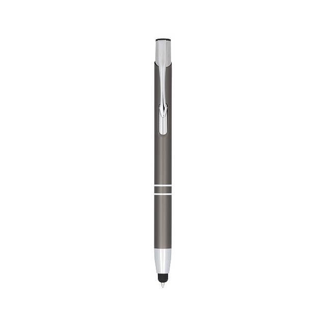 Kuličkové pero Moneta s kovovým úchopem - stříbrná