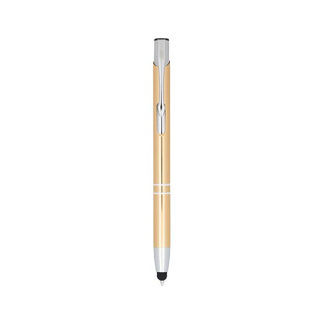 Moneta anodized aluminium click stylus ballpoint pen - gold