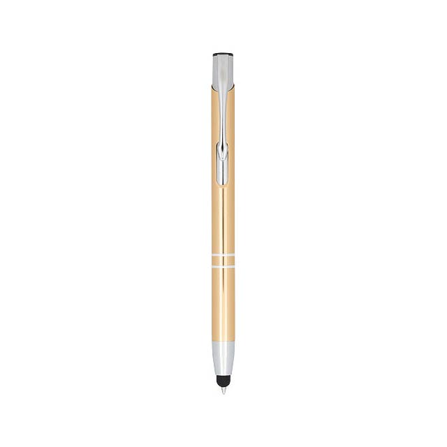 Moneta anodized aluminium click stylus ballpoint pen - gold