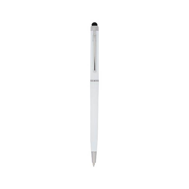 Kuličkové pero a stylus Valeria z ABS plastu - bílá