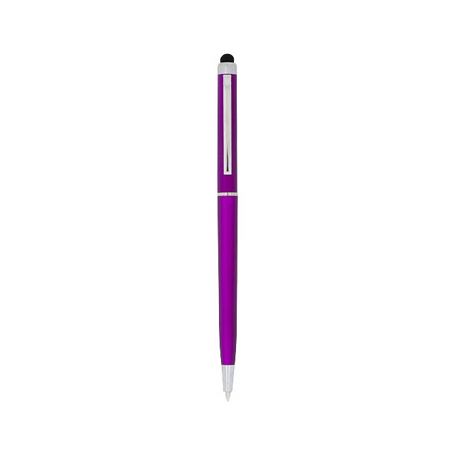 Kuličkové pero a stylus Valeria z ABS plastu - růžová