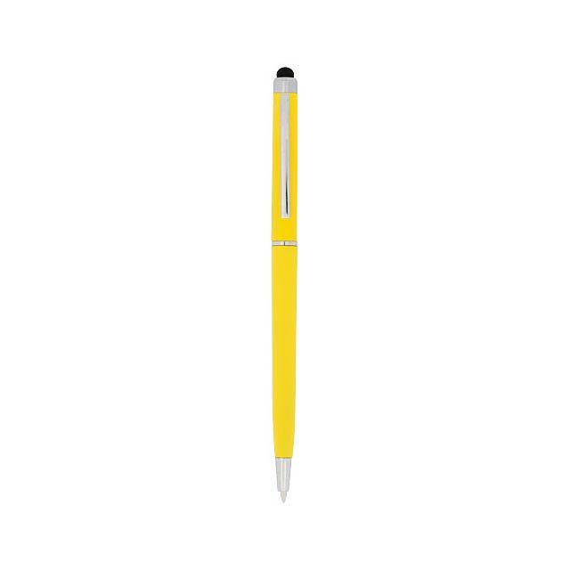 Kuličkové pero a stylus Valeria z ABS plastu - žlutá
