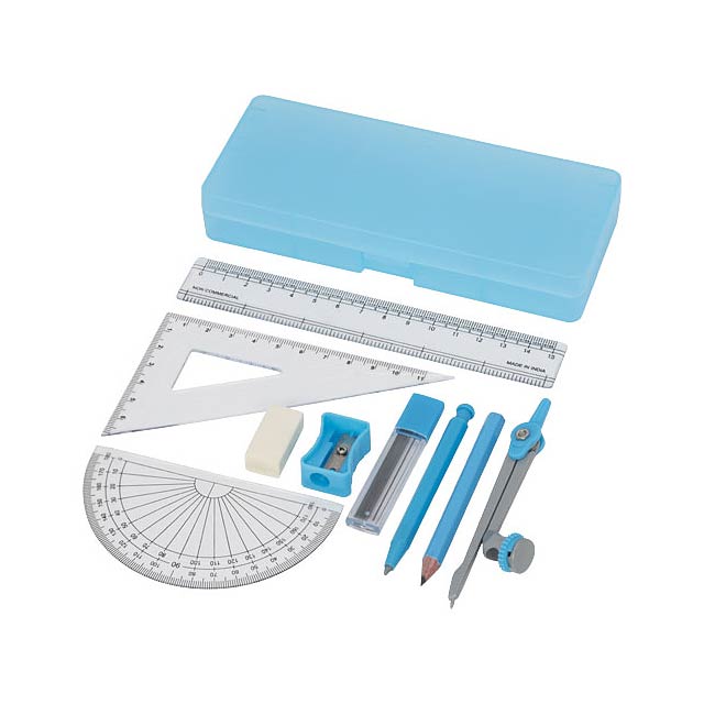 Julia 9-piece school geometry set - blue