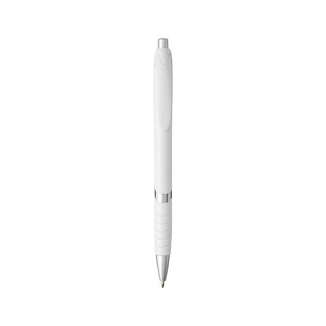Kuličkové pero Turbo s gumovým úchopem - biela